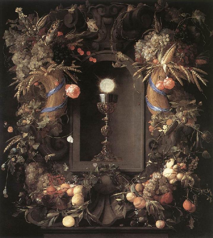 Jan Davidsz. de Heem Eucharist in Fruit Wreath Sweden oil painting art